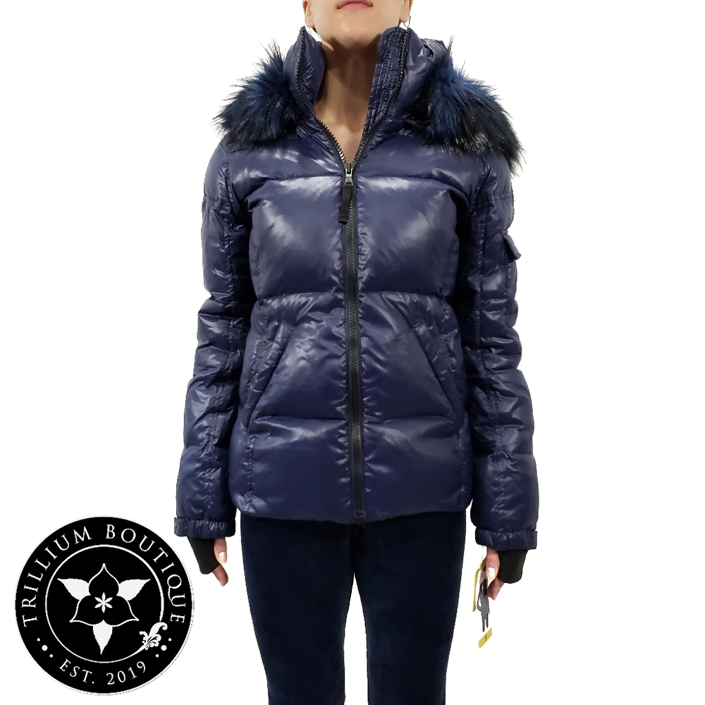 S13 Women's Kylie Down Faux Fur Trim Puffer Jacket - Picture 3 of 8